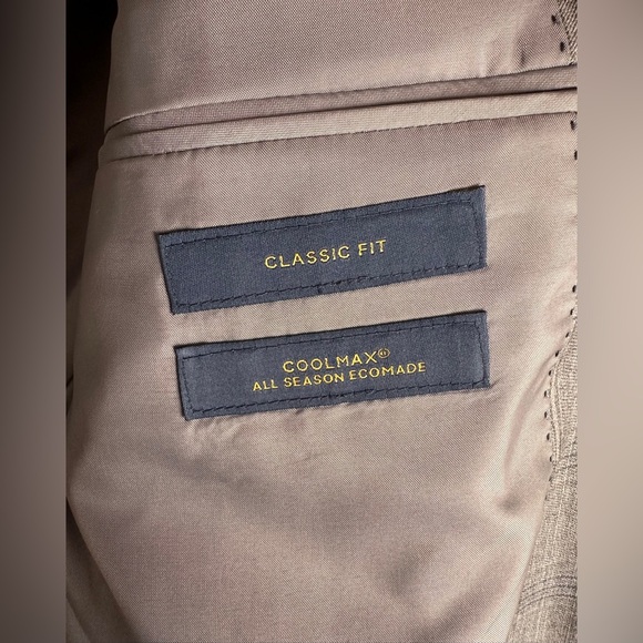 NWT Stafford Sport Coat Mens 46L Gray Plaid CoolMax Wool Blend All Season $220 - Picture 10 of 12